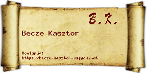 Becze Kasztor névjegykártya
